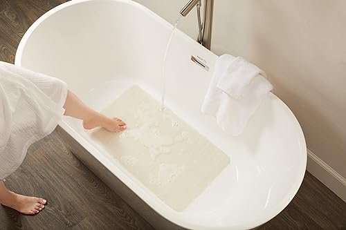 Image of Rubbermaid Commercial Products Safti-Grip Bath Mat, Large, White, Suction-Backed, for Commercial /Residential Use for Home /Hotel /Shower /Bathtub (Pack of 12)