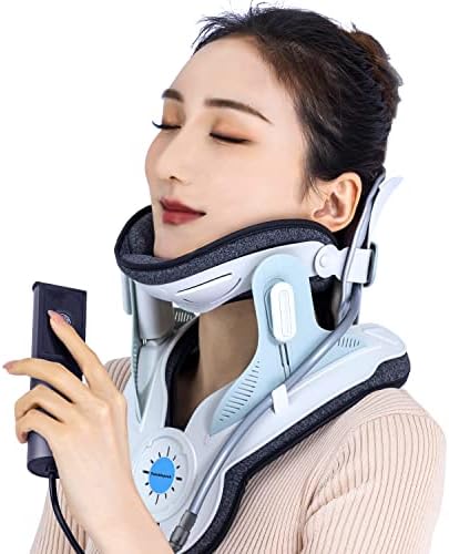 Twinklepoch Cervical Neck Traction Device, Electric Air Pump Cervical Traction Device with 3 Power Traction and 8 Built-in Airbag Support, Neck Pain Relief and Relaxation