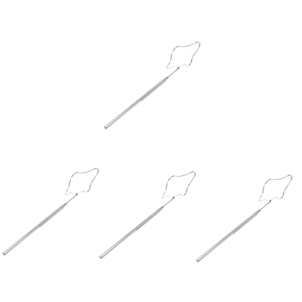 FOMIYES 4pcs Bear Shape Lash Extension Mirror Portable Stainless Steel Lash Tool Eyelash Mirror for Extensions