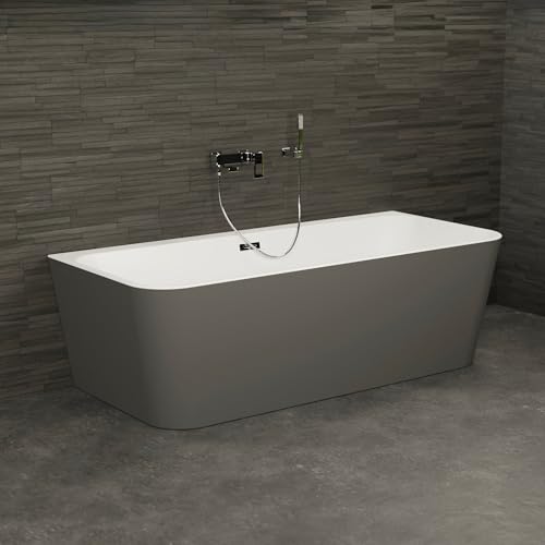 Baignoire Ilot Mint 170 grise 170 x81 x57 cm, by SPALINA