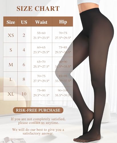 Image of DOCUMO Fake Translucent Black Tights for Women 80 Denier Opaque Tights (No Fleece Footed Black#01,X-Large)