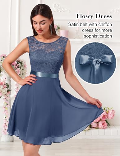 Berylove Damen Abendkleid kurz aus Spitze für elegante Anlässe