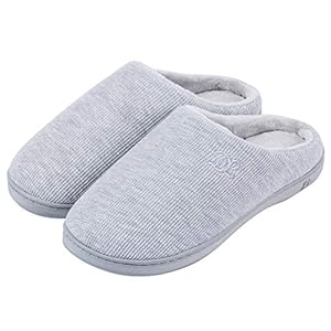 DL Womens Memory Foam Slippers, Cozy Slip on House Slippers for Women Indoor Outdoor, Comfy Women’s Bedroom Slippers Warm Soft Flannel Lining Home Slippers Size 5-12 Purple Blue Pink Grey Navy Black