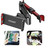 Tablet Halterung Auto, Verstellbar Tablet Halter Kopfstütze ,Ausziehbare Kopfstützenhalterung für iPad iPhone Serie/Samsung Galaxy Tabs/Fire HD/Switch usw. 4.2-10.6 Zoll Geräte(Rot)