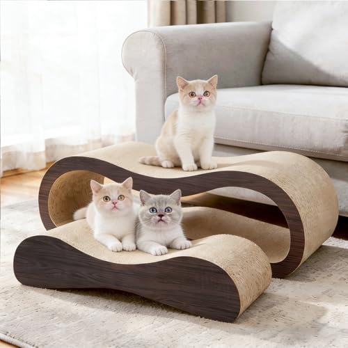 2 in 1 Cat Scratcher Cardboard Lounge Bed
