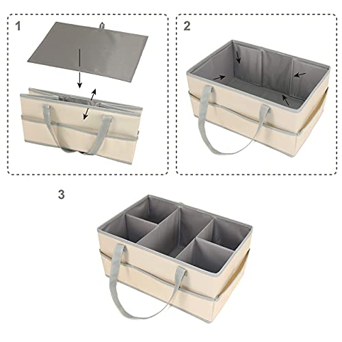 Neateam Organizador de fraldas para bebês – cesto de armazenamento de berçário para trocador de fral