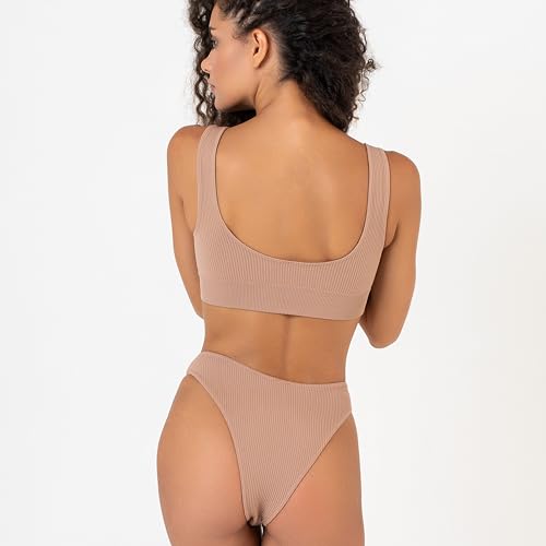 Ensemble Sportif Pole Dance Invertika Anti Glissement Tenue Sans Couture Côtelée Top Slip Italie