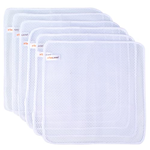 Sunland Netted Dish Cloths For Washing Dishes No Odor Dishes Scrubber For Kitchen-Fast Drying And Easy To Clean Mesh Dishes Cloth 6 Pack 12Inch X12Inch White #TOP1