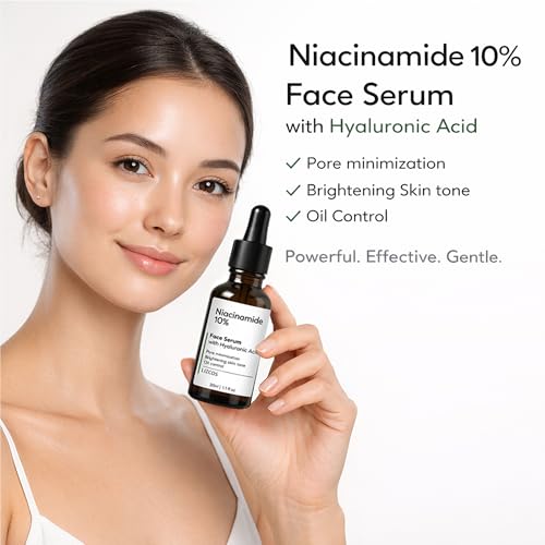 Image of 10% Niacinamide Face Serum with Hyaluronic Acid, Vitamin C & E | Brightening, Hydration & Oil Control | Reduces Acne Marks & Pores | Suitable for All Skin Types (PACK OF 30ML)