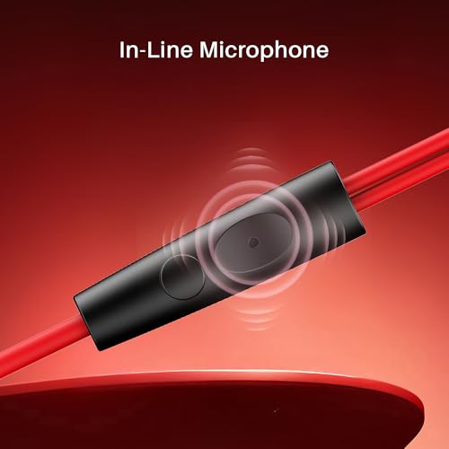Image of Boat Bassheads 211 Wired Earphones with 10mm Drivers, Signature Sound, in-Line Microphone, 3.5mm Jack, Voice Assistant & 120cm Cables (Raging Black)