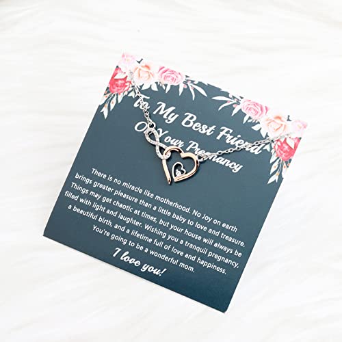 PLITI Pregnancy Congratulation Infinity Heart Necklace Mom To Be Gift For Bestie Expecting Mom3