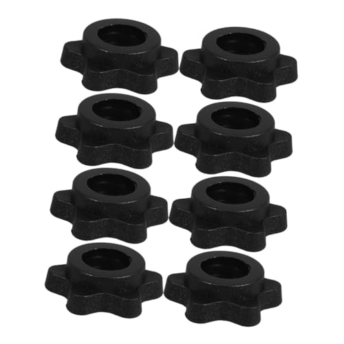 HEMOTON 8pcs Dumbbell Collars Nut Barbell Clips for Secure Weight Durable Barbell Accessories for Home Fitness Equipment