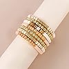 Elegance 11 designs Heishi Beaded Bracelets For Women Boho Polymer Clay Pink Surfer Stackable Beads Bracelet Summer Beach Jewelry Set #3
