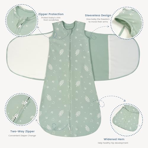 Image of ZIGJOY Baby Swaddle Sleep Sack, 1.0 TOG Sleep Sack Swaddles for Newborns & infant 0-6 Months 100% Cotton Baby Wearable Blanket for Newborn Registry Essentials