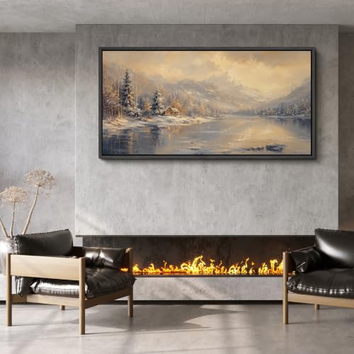 Image of MUDECOR Extra Large Framed Canvas Print Wall Art Cabin Art for Living Room