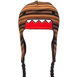 Domo - Unisex-adult Domo - Big Face Striped Peruvian Knit Hat Brown