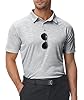 ZITY Mens Polo Shirts Short Sleeve Rapid Drying Lightweight Golf Casual Printed Top Breathable Moisture-Wicking T Shirts Light Grey 2XL #5