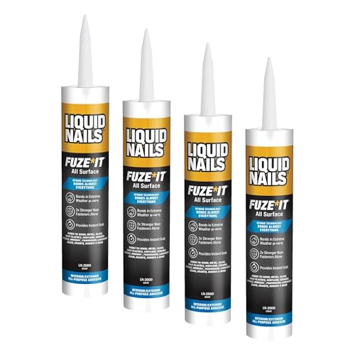 Image of Liquid Nails 56198673380 LN-2000 FuzeIt All Surface Construction Adhesive (9-Ounce),Gray,(Pack of 4)