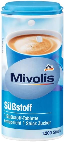 Mivolis Sweetener Tablets, Gluten and Colour-Free, Vegan 1.200 St., 72 g /2,54 Oz.(Pack of 1)