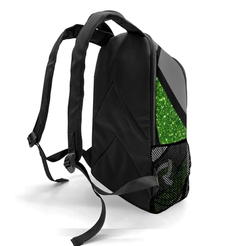 Personalized Sport Volleyball Glitter Green All-Purpose Adult Backpack with Quick Access Mesh Side Pockets & Modular Interior for Efficient Daily Carry, 11.8" (L) x 5.5" (W) x 17.7" (H)4