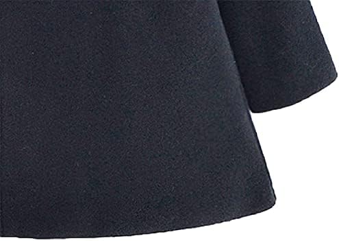Loalirando Girls Solid Long Sleeve CoatRound Neck Two Row Buttoned Jacket (Black , 3-4 Years )