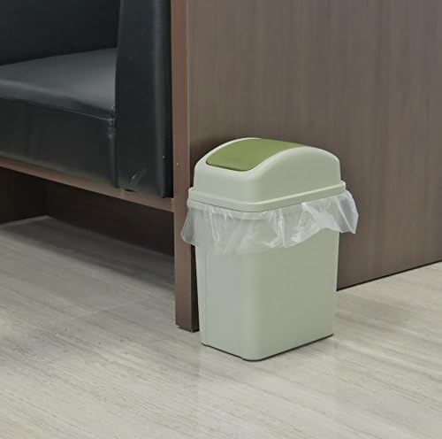 Hokky Trash Bin for Bathroom, Bedroom, Office, Small Bin with Swing Lid (Green)