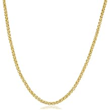 KoolJewelry 14k Yellow Gold Filled 2.5 mm Round Wheat Chain Necklace Unisex Jewelry for Men and Women