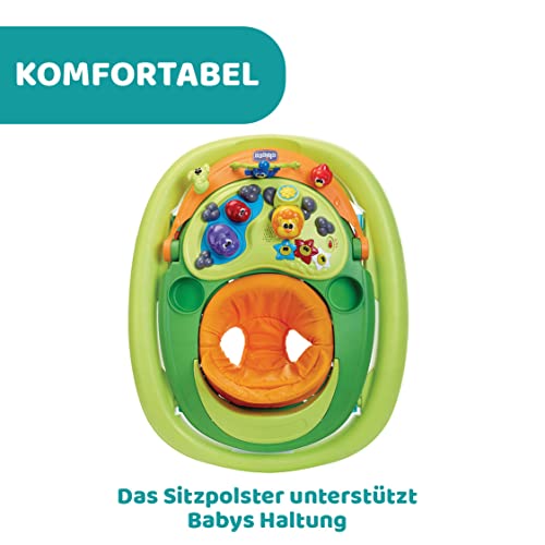 Chicco Laufgerät Walky Talky mit Elektronischem 3D-Spielcenter Dschungel, Green Wave