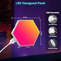 Kangtaixin LED Sechseck Gaming Wandleuchte 20pcs Hexagon RGB Panel - Sechseck Waben Wall Light Musik Sync Deko Hexa Wandbeleuchtung Smart Sechseckige Gamer Room Deko Modular Lampe – Ansicht 6