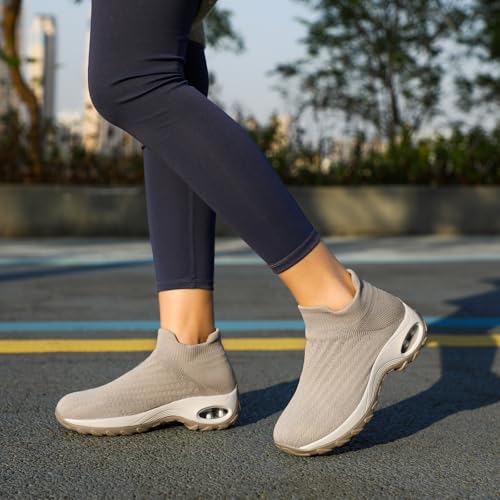 Image of HKR Women Walking Shoes Cushioned Slip On Sneakers
