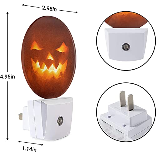 Image of EKOBLA Halloween Pumpkin Night Light, Seasonal Jack-o'-Lantern Night Lights Plug Into Wall with Dusk to Dawn Sensor for Halloween Decor