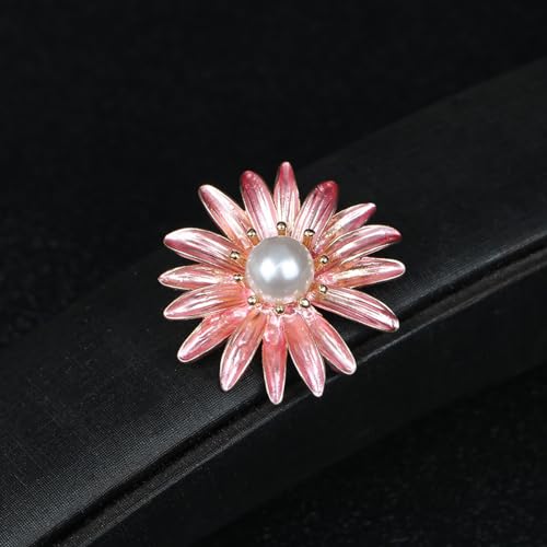 Image of Rhinestone Flower Pin Camellia Drop Oil Brooch Big Large Rose Bouquet Brooch Pin Pearl Daisy Peony Brooch Lapel Pins Elegant Clothing Hat Bag Skirt Accessories for Women