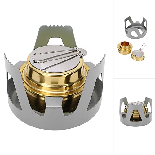 Mini- Alkoholkocher, Tragbarer Spiritusbrenner, Messing- Aluminiumlegierung, Sicher, Winddicht, Tragbar, Weit Verbreitet, Mini- Rucksackkocher, Kompakt Und Leicht, Notfallkocher Für Canping(grau), A-6