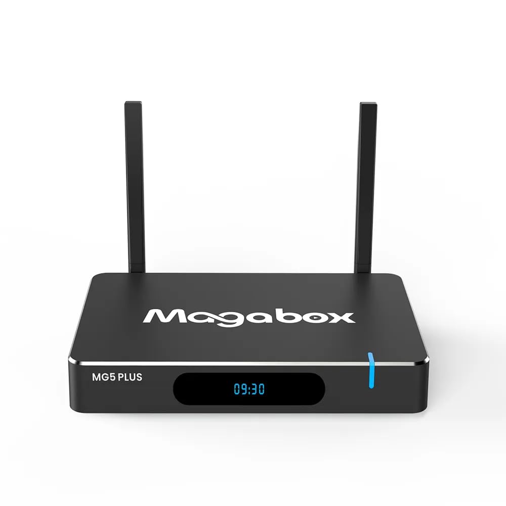 2026 Magabox MG5 Plus Android Smart Player, 8K UHD, 64GB Storage, WiFi 6 Connectivity, Voice Control Remote, with HDMI Cord