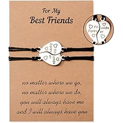 Pulseras De Mejores Amiga VU100 Best Friends Pulsera 2 piezas Distancia a juego Amistad Forma de corazón Pulsera de relación ajustable Regalos para niñas Damas Hermanas Hombres Adolescentes