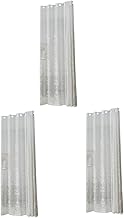 BESPORTBLE 3 Pçs Cortinas Bordadas Cortinas Bordadas Transparentes Cortinas De Gaze Janela Tule Janela Cortinas Bordadas Transparente Painel De Malha De Triagem Bege Persianas Transparentes