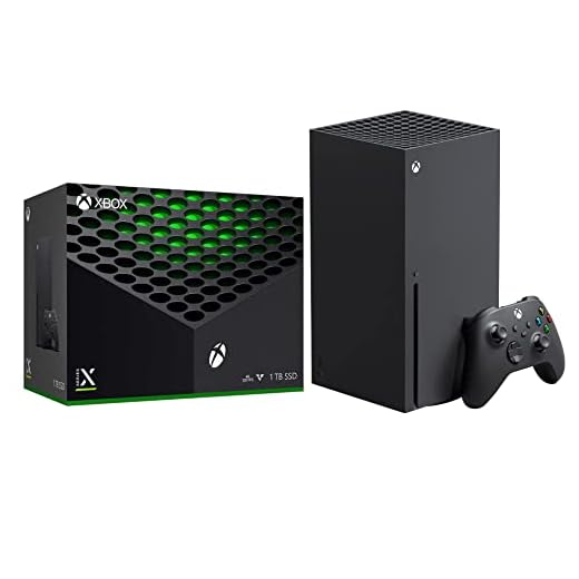 Microsoft Xbox Series X 1TB SSD console de videogame + 1 controle sem fio Xbox - 8 núcleos personalizados Zen 2 CPU, 16GB RAM GDDR6, RDNA 2 GPU, Blu-ray UHD 4K, 8K HDR, 802.11AC WiFi - Cabo HDMI