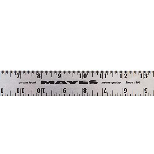 Mayes 10187 18 Inch Aluminum Ruler, Lightweight Straight Edge Ruler For Construction, Architecture, Drawing, And Engineering, Accurate And Straight Edge Measuring #TOP4