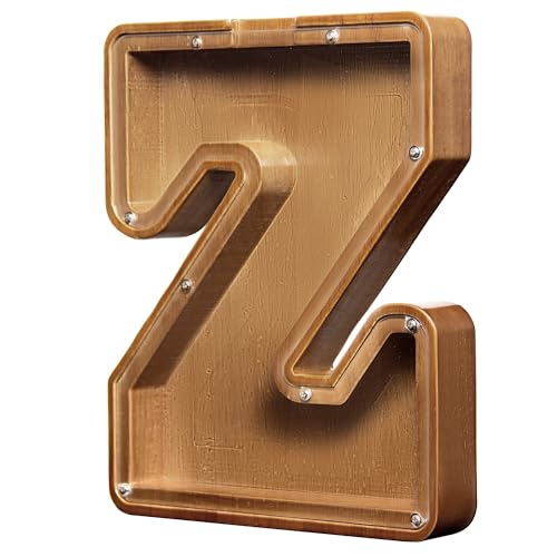 AORCMITN Wooden Letter Coin Piggy Bank for Boys Girls Kids Toddler Adults Money Bank Best Gift for Friends（9.2inch-Z