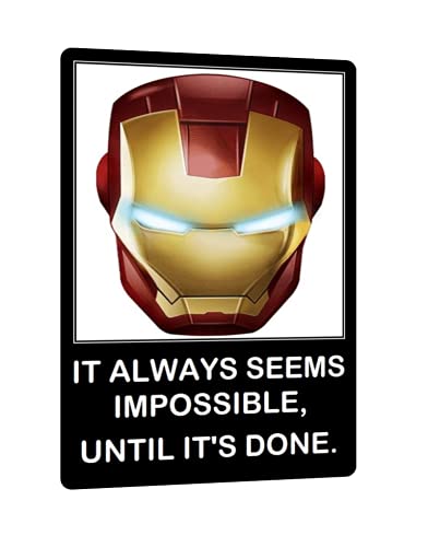 Image of LADY HAWK Iron Man Arc Reactor Poster Motivational and Inspirational Quotes Miniature Picture with magnetic backing. Directly sticks to any Metal Surface. Size 10x7cms Ironman Poster Series (AV46)