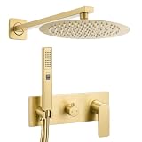 VALAZ Doccia da Incasso Miscelatore Oro Spazzolato PVD Quadrato Serie Miño