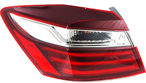 Evan Fischer Driver Side Outer Tail Light Assembly Compatible with 2016-2017 Honda Accord Sedan