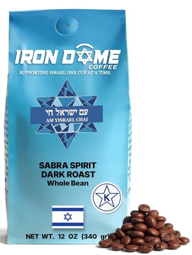 Iron Dome Coffee – Sabra Spirit Café en Grano Tostado Oscuro 12 oz
