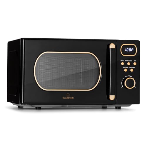 Klarstein Mikrowelle mit Grill, 800 Watt Mikrowelle Klein...