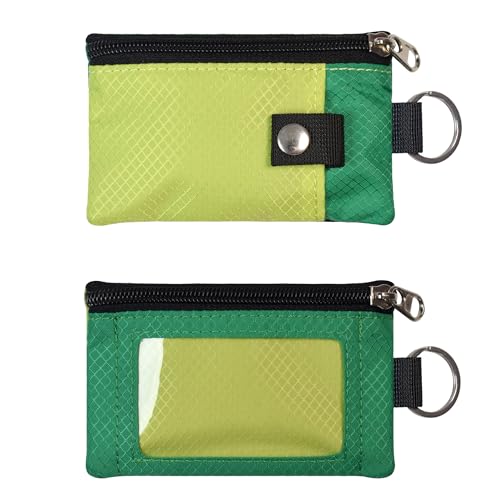 Image of CHENSPRX Minimalist RFID Blocking Small Wallet with ID Window,WaterResistant Zip Id Case Wallet with Lanyard Keychain for Cards,Cash,Travel,Women,Men
