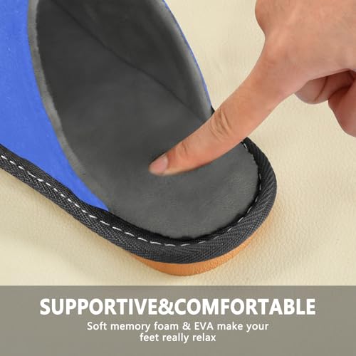 GuoChe Womens Slipper Memory Foam Woman's Slippers Royal Blue3
