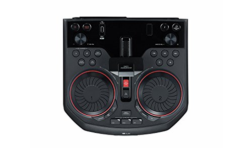 Image of LG OK55 500W, for Karaoke Playback, Recording, Echo Effects and Vocal Effects, DJ Effects, DJ Wheel, DJ Loop, Party Thruster, DJ Pad and Multi-Color Lighting, Bass Blast, LG XBOOM App (Black)