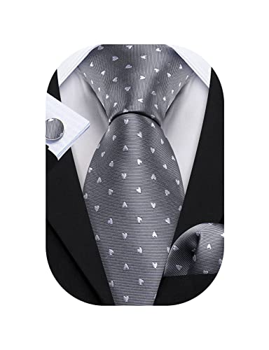 Image of Barry.Wang Fun Animal Ties for Men Designer Handkerchief Cufflink WOVEN Casual Necktie Set Festival