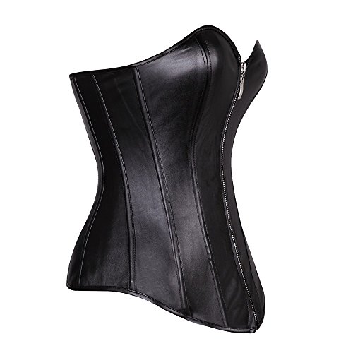 Beauty-You Women's Steampunk Unterbust Corset Top Bustier for Party, Black Zip Corset, Medium steampunk buy now online