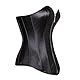Damenkleid mit überbrustkorsett, Bustier, Basque-Korsett aus Kunstleder, mit Spitze, geschnürt Gr. XXXXXL, Black New